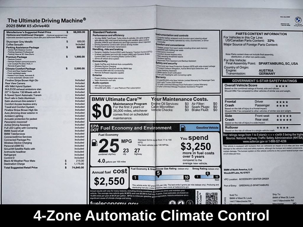 Used 2025 BMW X5 xDrive40i w/ Climate Comfort Package AWD/4WD image 12