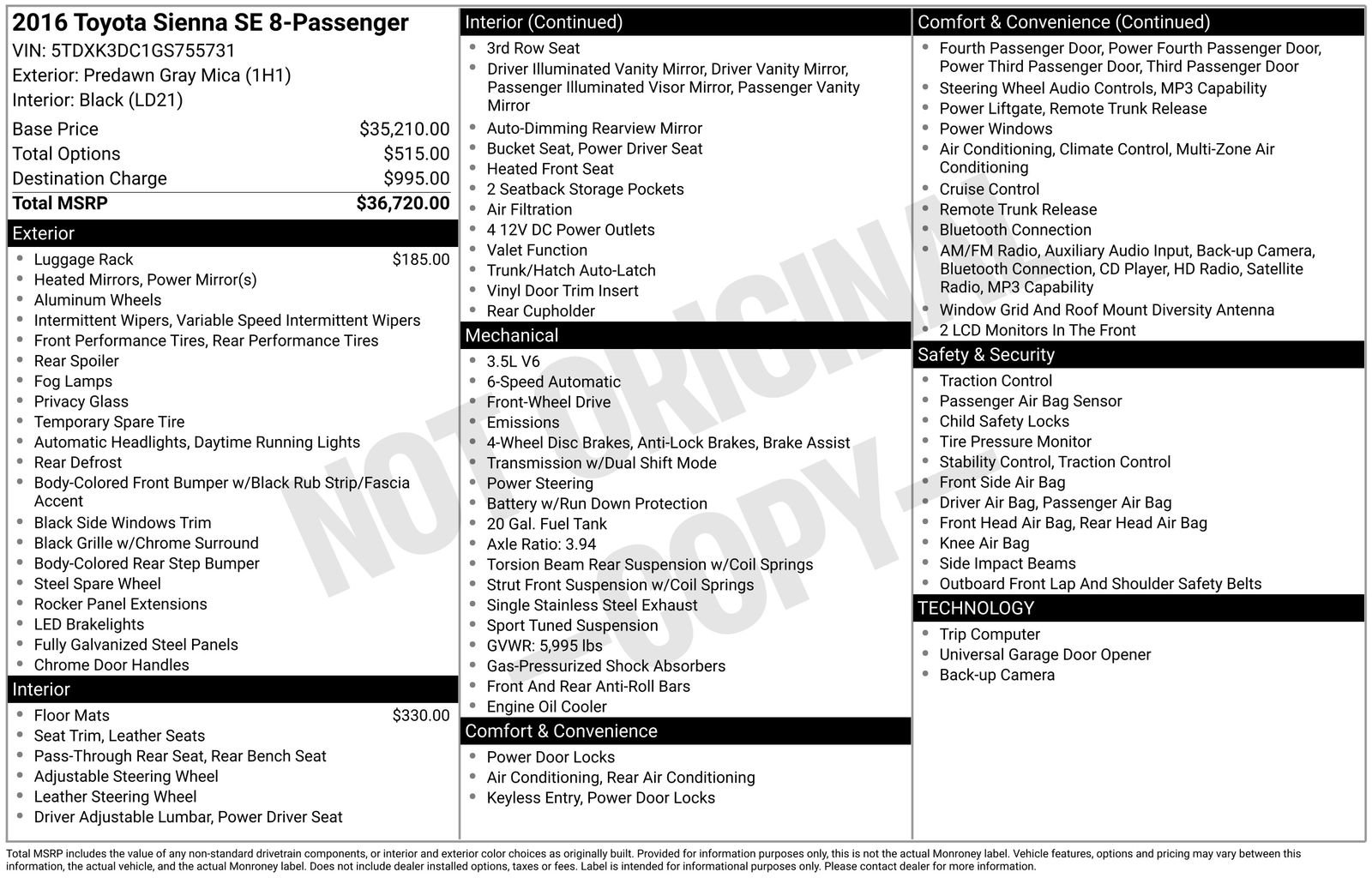 Used 2016 Toyota Sienna SE FWD image 22