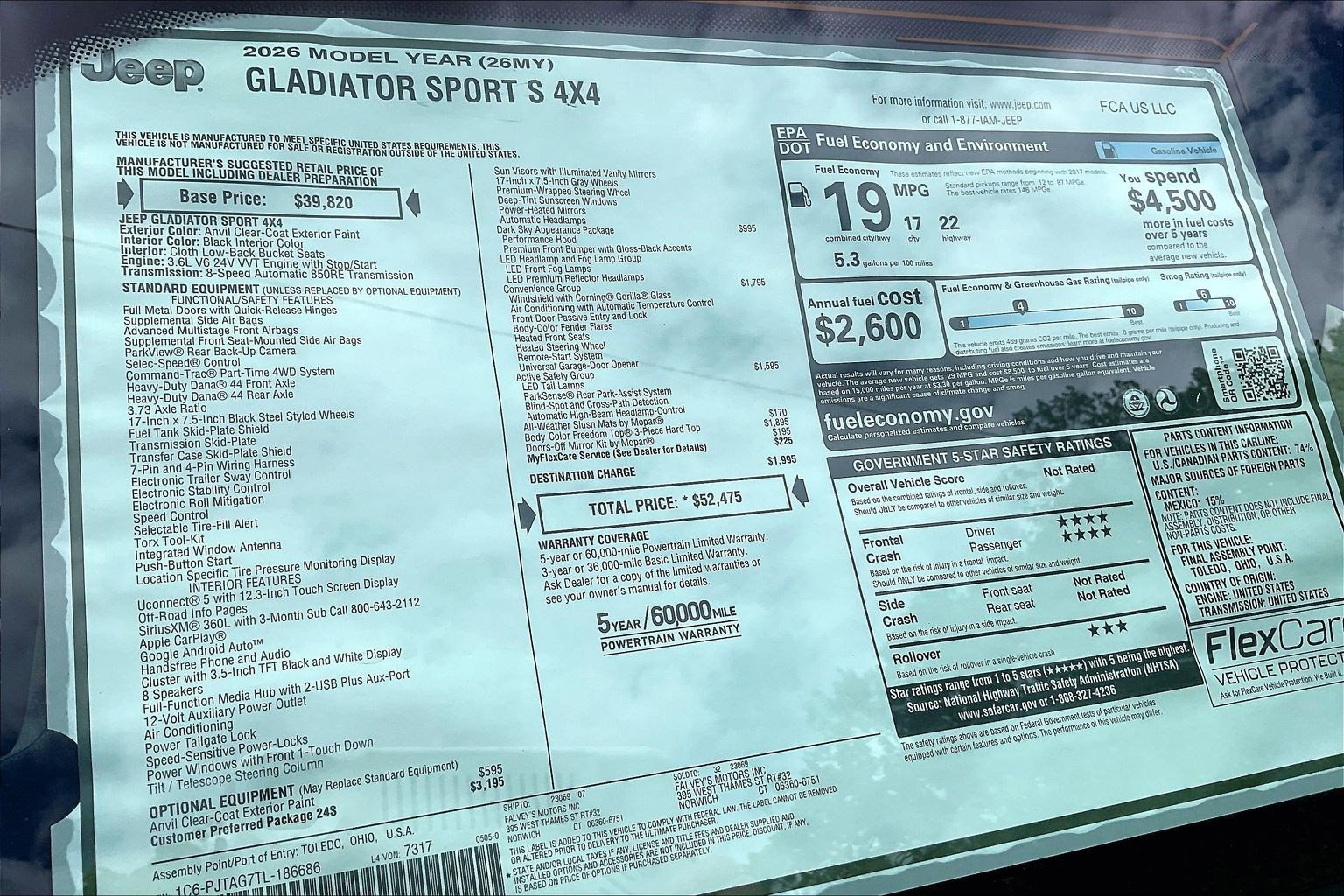 New 2026 Jeep Gladiator Sport AWD/4WD image 14