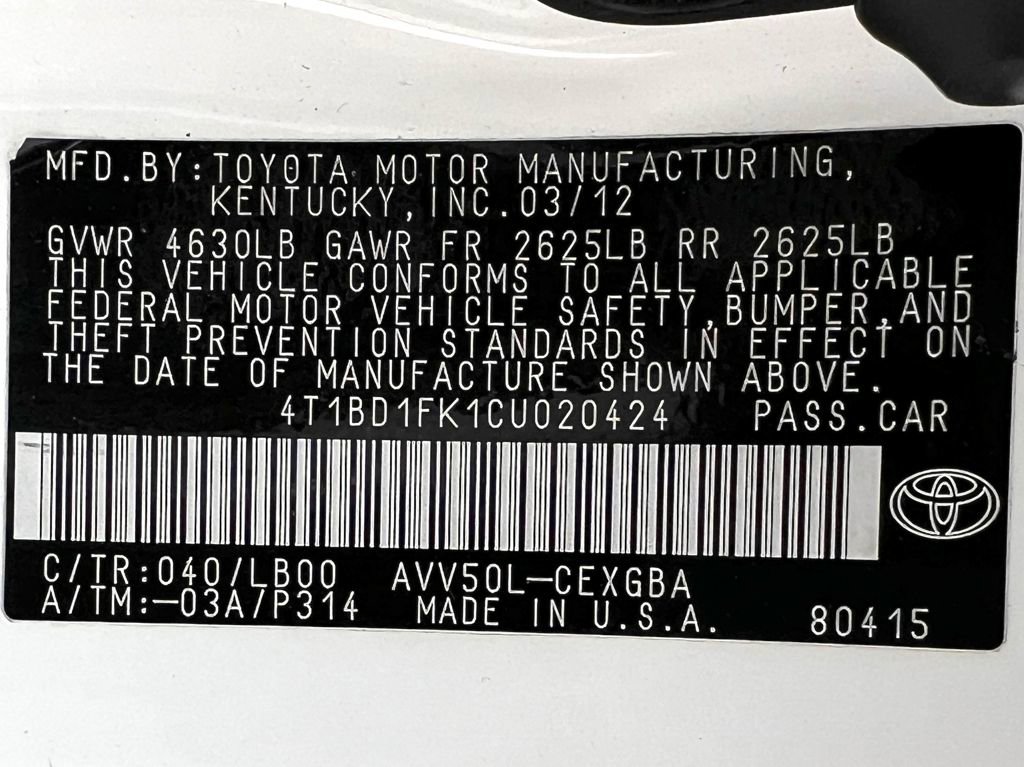 Used 2012 Toyota Camry XLE w/ Leather Pkg image 21