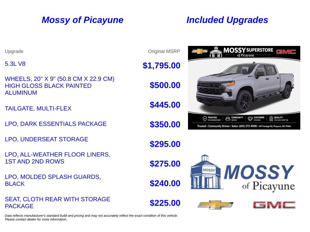 Used 2023 Chevrolet Silverado 1500 Custom Trail Boss w/ LPO, Dark Essentials Package AWD/4WD image 7