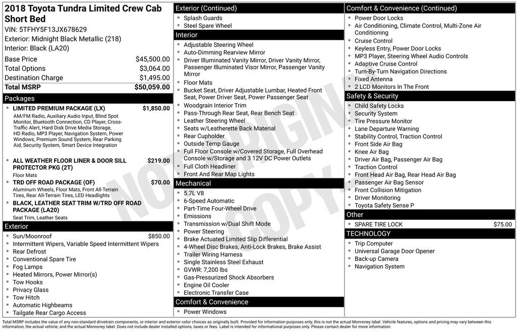 Used 2018 Toyota Tundra Limited w/ Limited Premium Package image 2