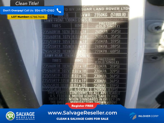 Used 2018 Land Rover Range Rover Evoque SE AWD/4WD image 17
