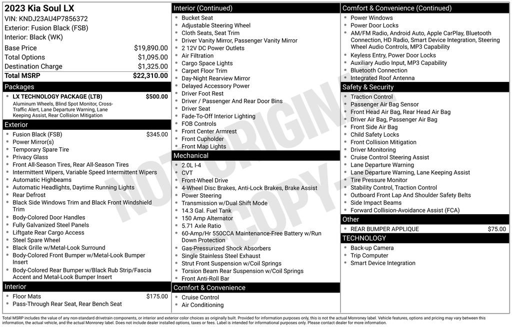 Used 2023 Kia Soul LX w/ LX Technology Package FWD image 8
