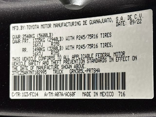 Certified 2022 Toyota Tacoma SR5 w/ Technology Package AWD/4WD image 16