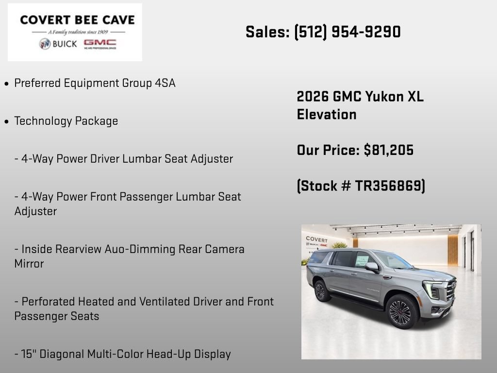 New 2026 GMC Yukon XL Elevation w/ Elevation Premium Package AWD/4WD image 7