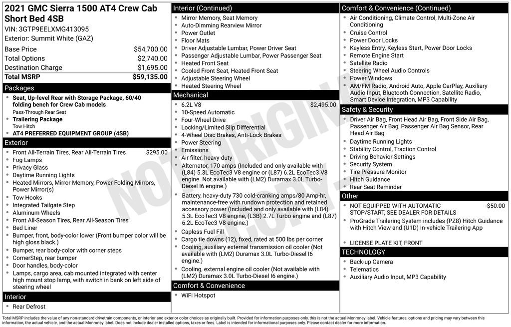 Used 2021 GMC Sierra 1500 AT4 image 2