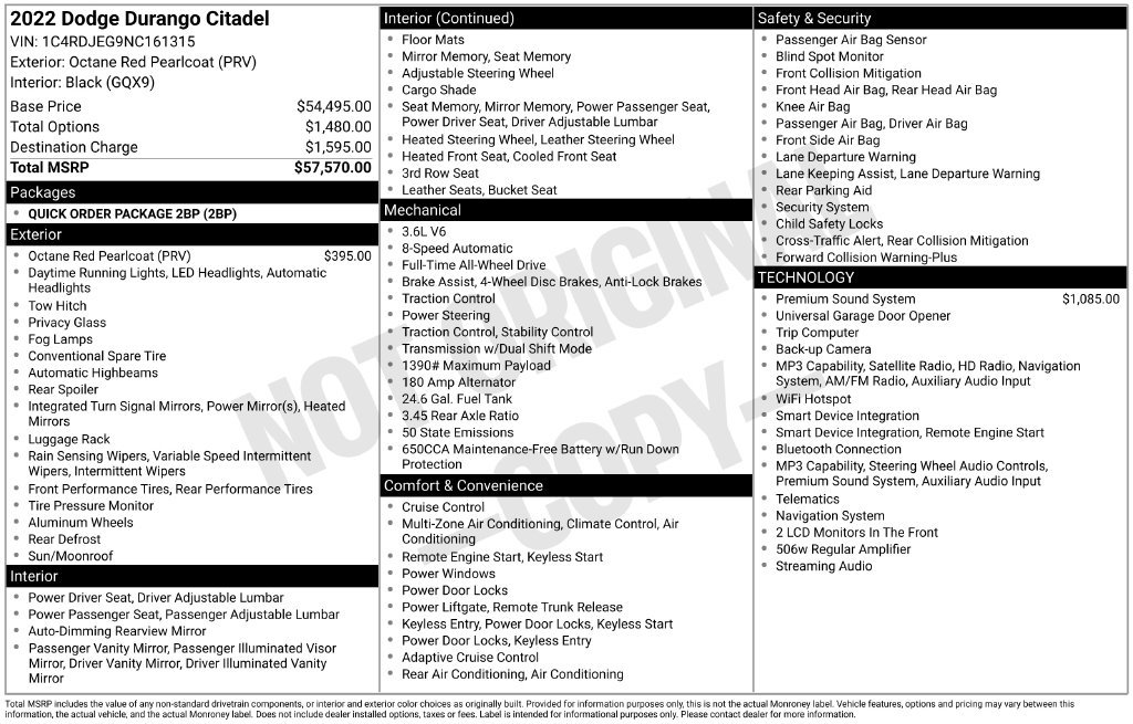 Used 2022 Dodge Durango Citadel AWD/4WD image 41