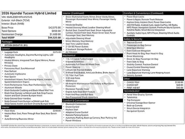 New 2026 Hyundai Tucson Limited AWD/4WD image 2