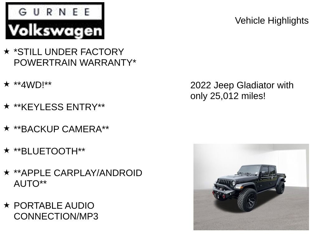 Used 2022 Jeep Gladiator Sport AWD/4WD image 8