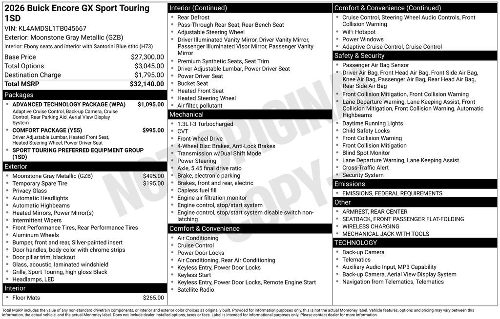 New 2026 Buick Encore GX Sport Touring w/ Advanced Technology Package image 41