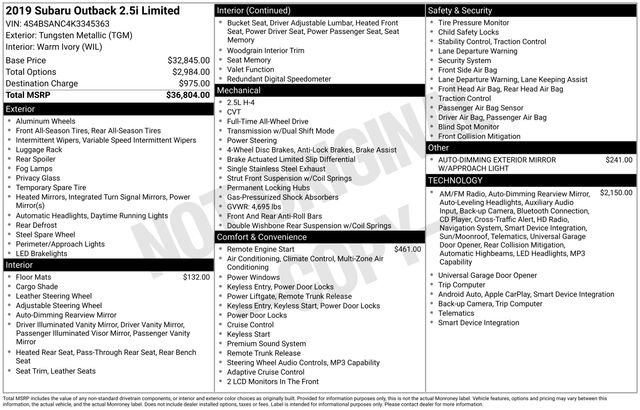 Used 2019 Subaru Outback 2.5i Limited image 9