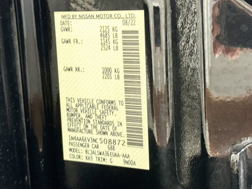 Certified 2022 Nissan Maxima SR w/ Sport Mat Group FWD image 38