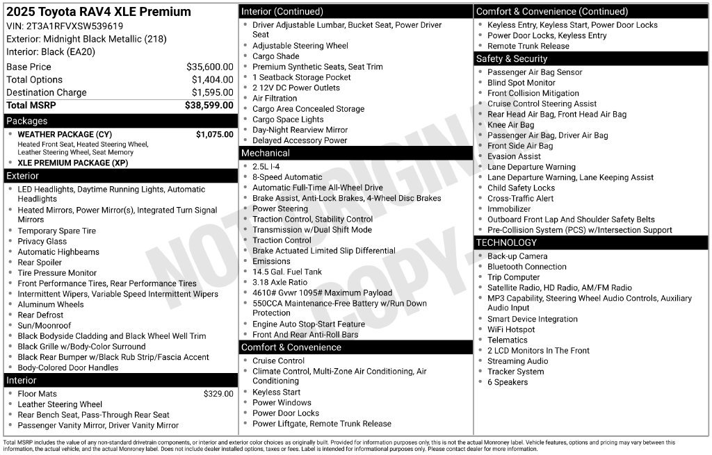 Used 2025 Toyota RAV4 XLE Premium w/ Weather Package AWD/4WD image 22