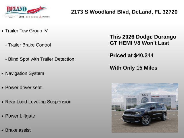 New 2026 Dodge Durango GT w/ Trailer Tow Group IV AWD/4WD image 15