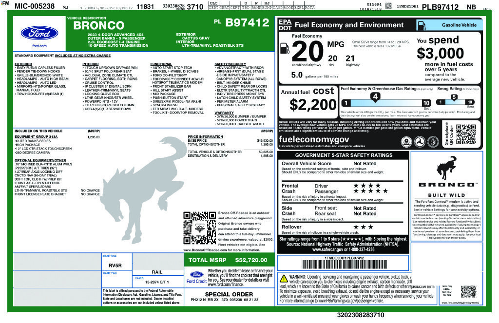 Certified 2023 Ford Bronco Outer Banks AWD/4WD image 9