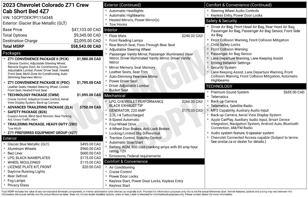 Certified 2023 Chevrolet Colorado Z71 w/ Z71 Convenience Package 2 AWD/4WD image 10