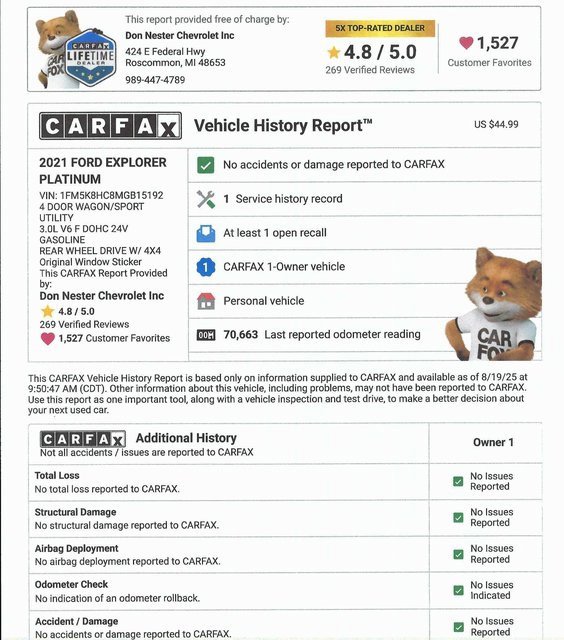 Used 2021 Ford Explorer Platinum w/ Equipment Group 601A image 5