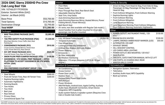New 2026 GMC Sierra 2500 Pro w/ Max Trailering Package AWD/4WD image 4