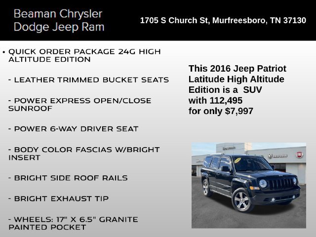 Used 2016 Jeep Patriot High Altitude FWD image 4