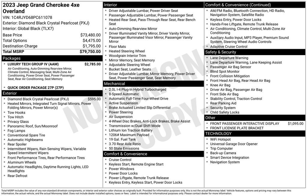 Used 2023 Jeep Grand Cherokee Overland w/ Luxury Tech Group IV image 5