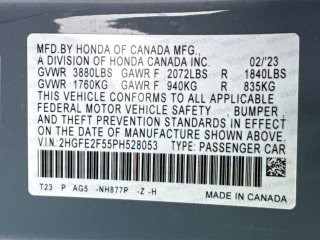 Certified 2023 Honda Civic Sport image 29