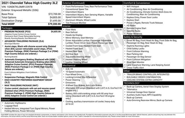 Used 2021 Chevrolet Tahoe High Country w/ Premium Package AWD/4WD image 31