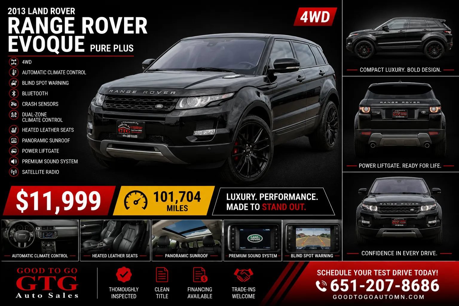 Used 2013 Land Rover Range Rover Evoque Pure Plus