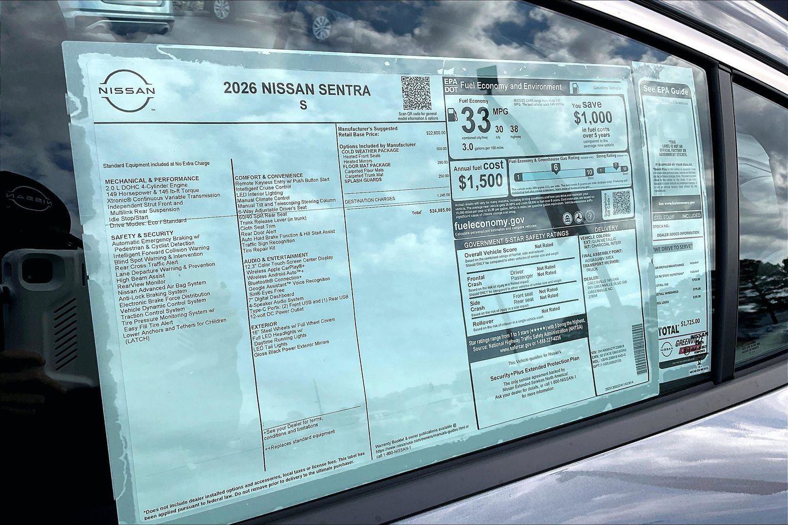 New 2026 Nissan Sentra S w/ S Cold Weather Package FWD image 15