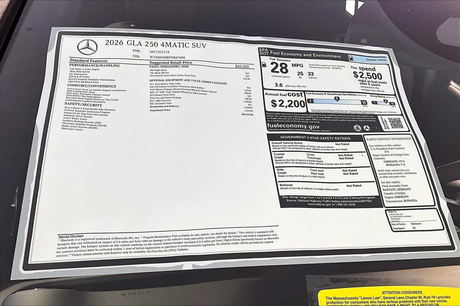 New 2026 Mercedes-Benz GLA 250 4MATIC image 18