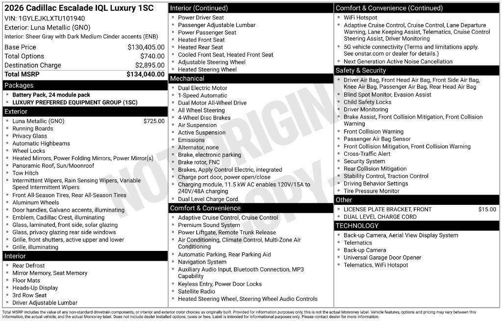 New 2026 Cadillac Escalade IQL Luxury AWD/4WD image 52