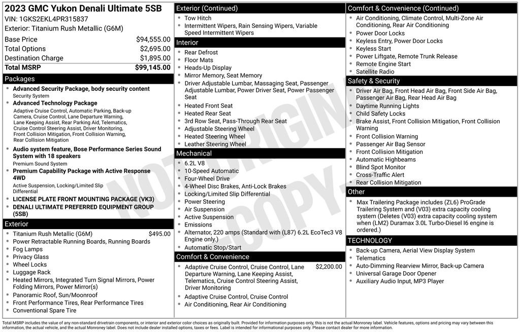 Used 2023 GMC Yukon Denali Ultimate image 3