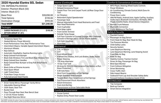 Used 2020 Hyundai Elantra SEL w/ Cargo Package (C1) image 39