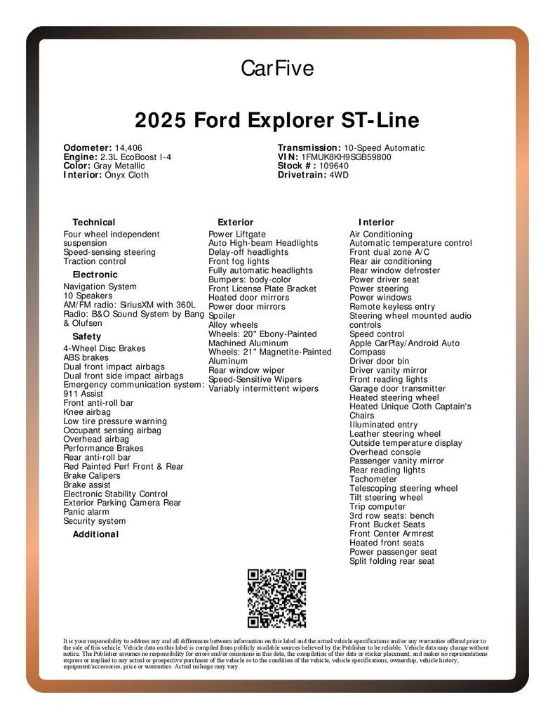 Used 2025 Ford Explorer ST-Line w/ ST-Line Street Pack image 32