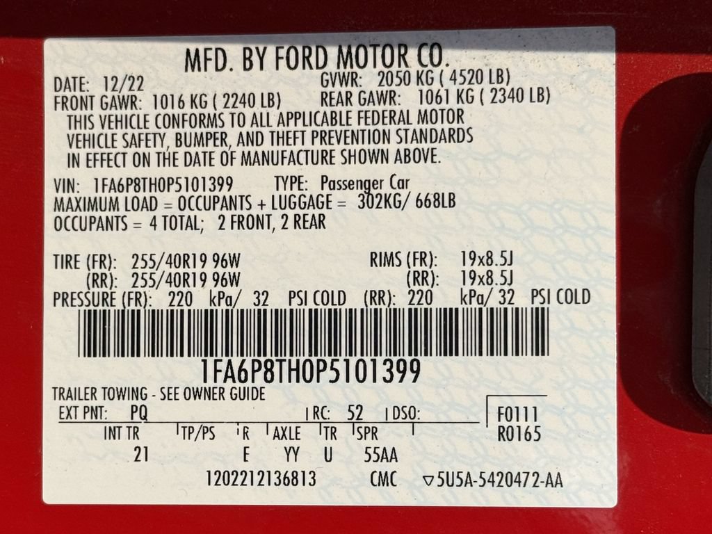 Used 2023 Ford Mustang Coupe w/ Equipment Group 101A RWD image 26
