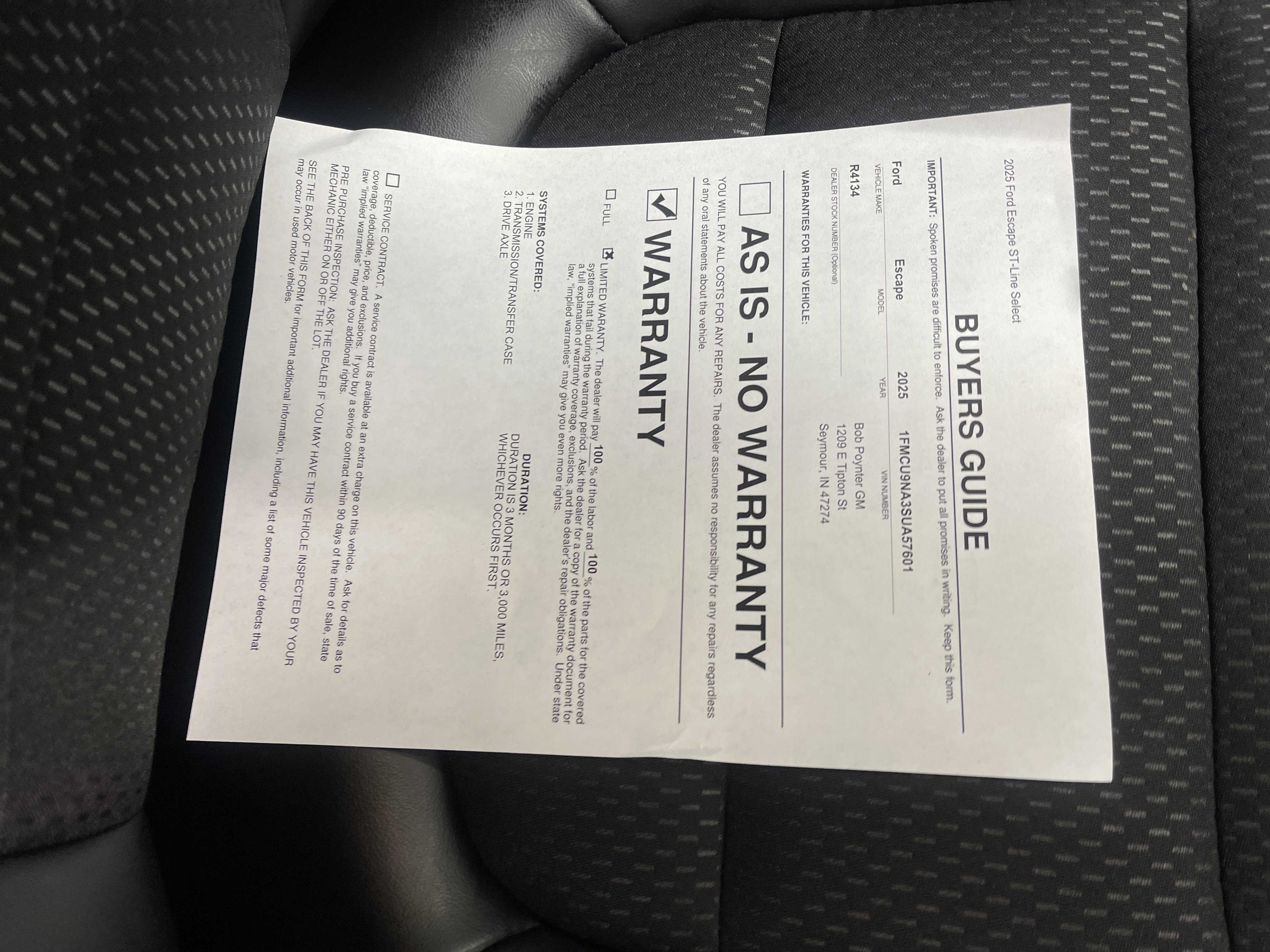 Used 2025 Ford Escape ST-Line Select image 27