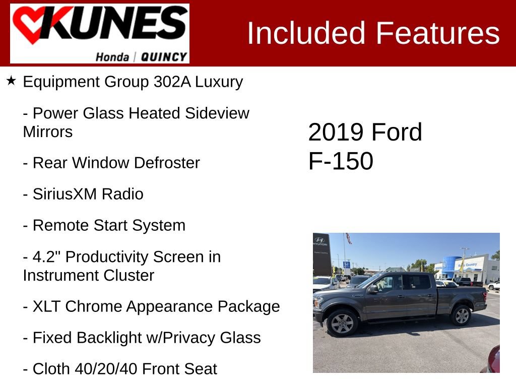 Used 2019 Ford F150 XLT w/ Equipment Group 302A Luxury AWD/4WD image 2