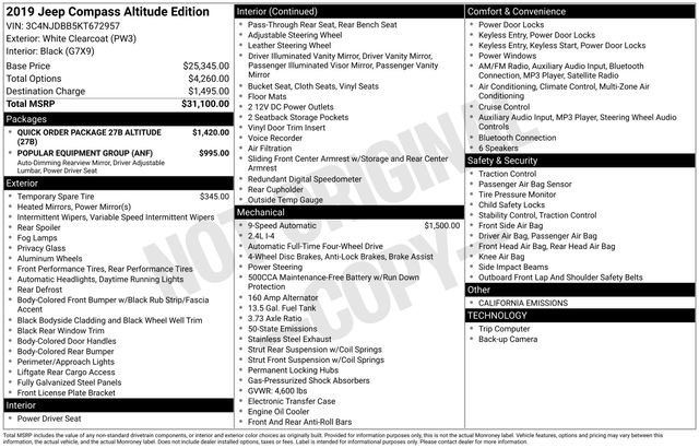 Used 2019 Jeep Compass Altitude image 10