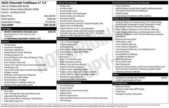 Used 2025 Chevrolet TrailBlazer LT w/ Driver Confidence Package image 38