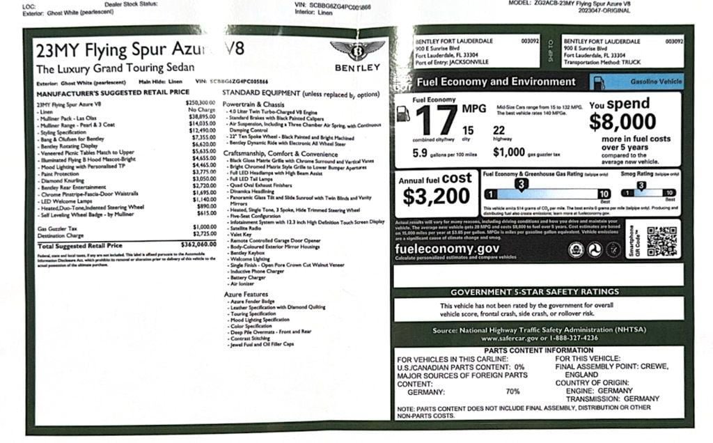 Used 2023 Bentley Flying Spur Azure AWD/4WD image 13