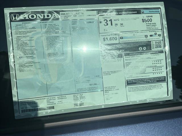 New 2026 Honda Accord SE image 20