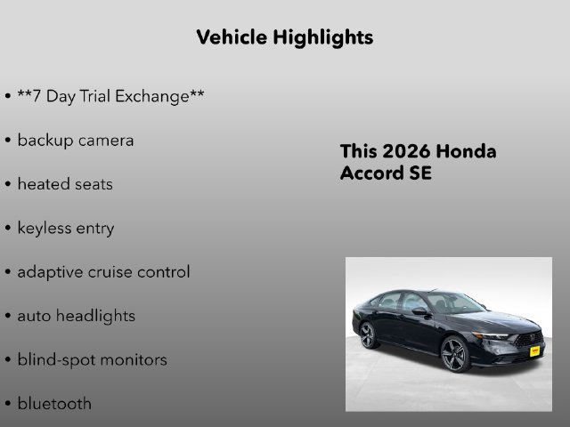 New 2026 Honda Accord SE image 5