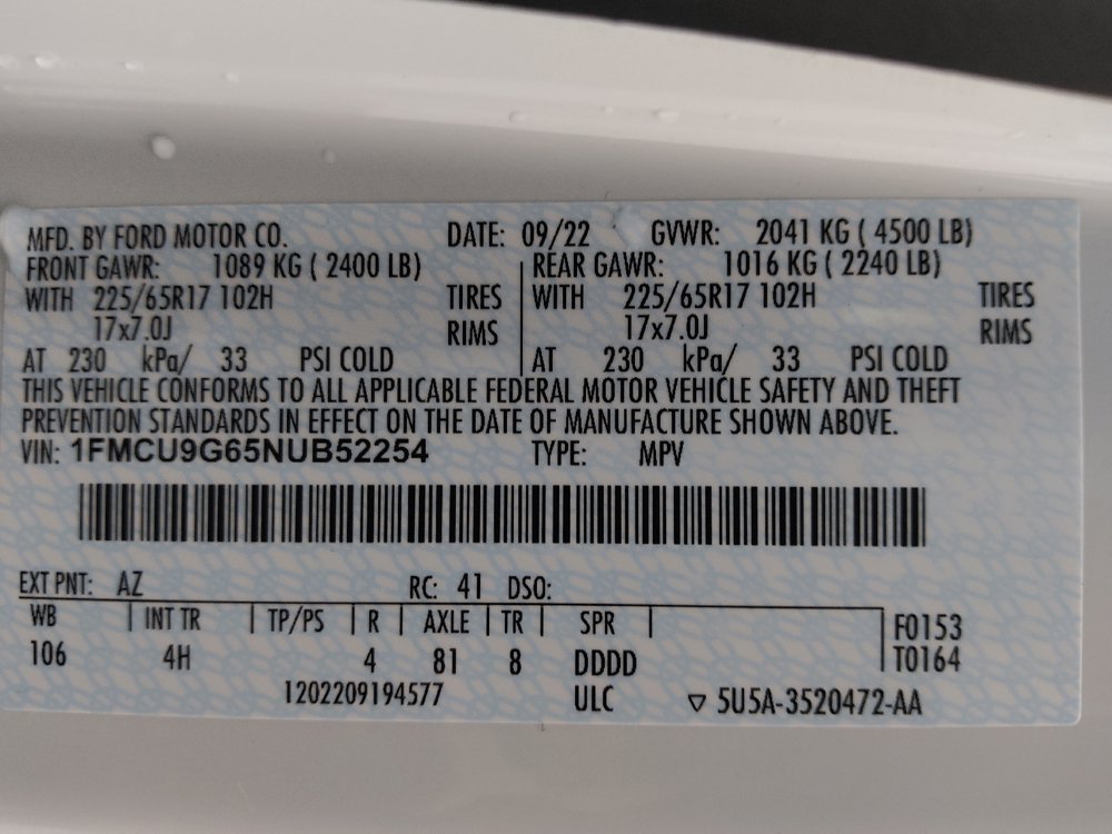 Used 2022 Ford Escape SE w/ Convenience Package AWD/4WD image 33