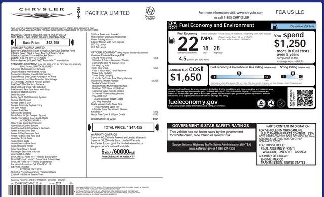 Used 2017 Chrysler Pacifica Limited w/ UConnect Theater Package image 5