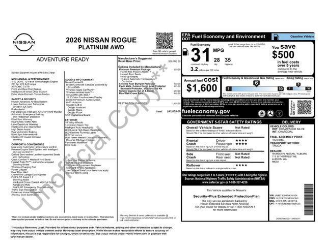 New 2026 Nissan Rogue Platinum w/ Platinum Premium Package AWD/4WD image 36