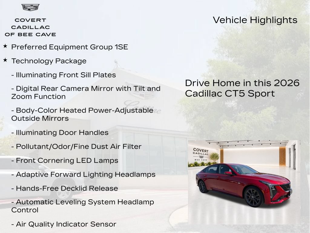 New 2026 Cadillac CT5 Sport w/ Technology Package RWD image 6