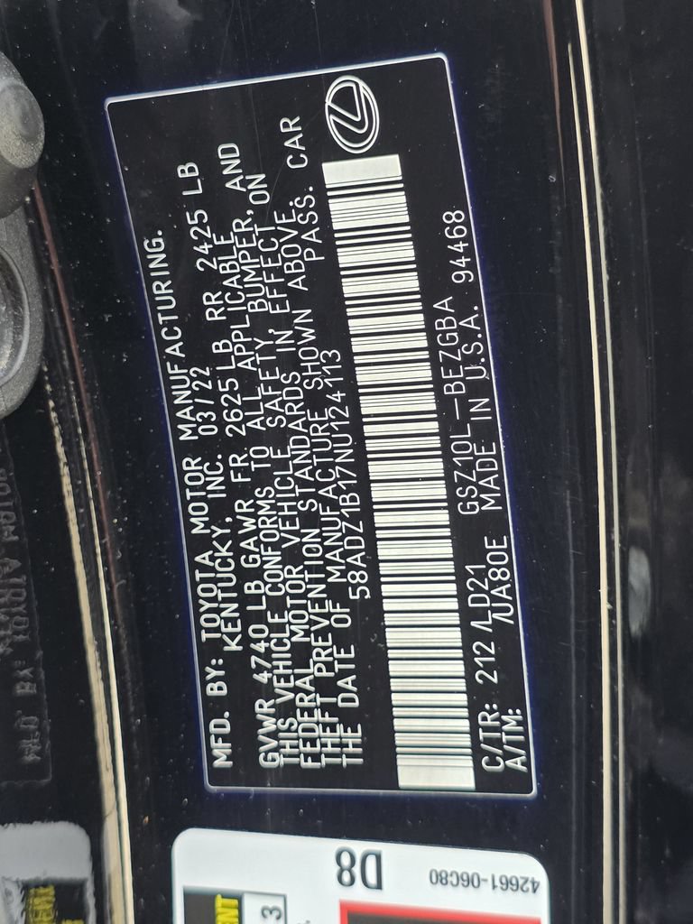 Certified 2022 Lexus ES 350 w/ Premium Package FWD image 12