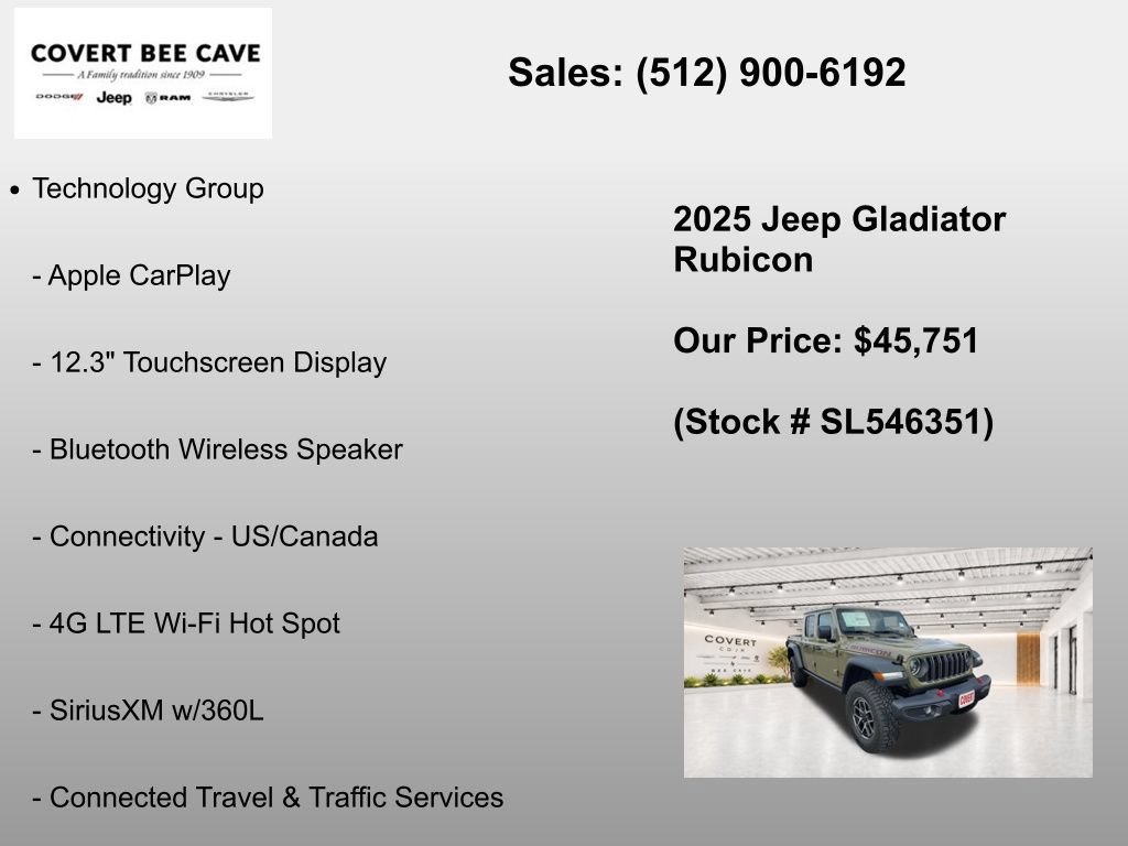 New 2025 Jeep Gladiator Rubicon w/ Convenience Group AWD/4WD image 18
