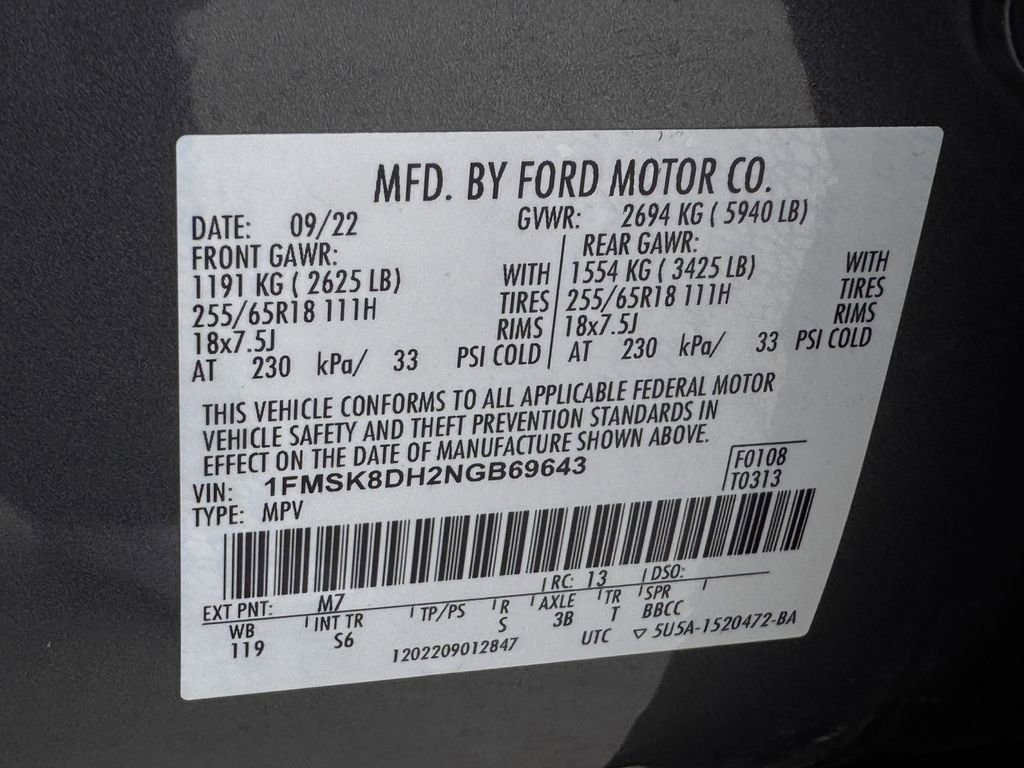 Used 2022 Ford Explorer XLT w/ Equipment Group 202A image 34