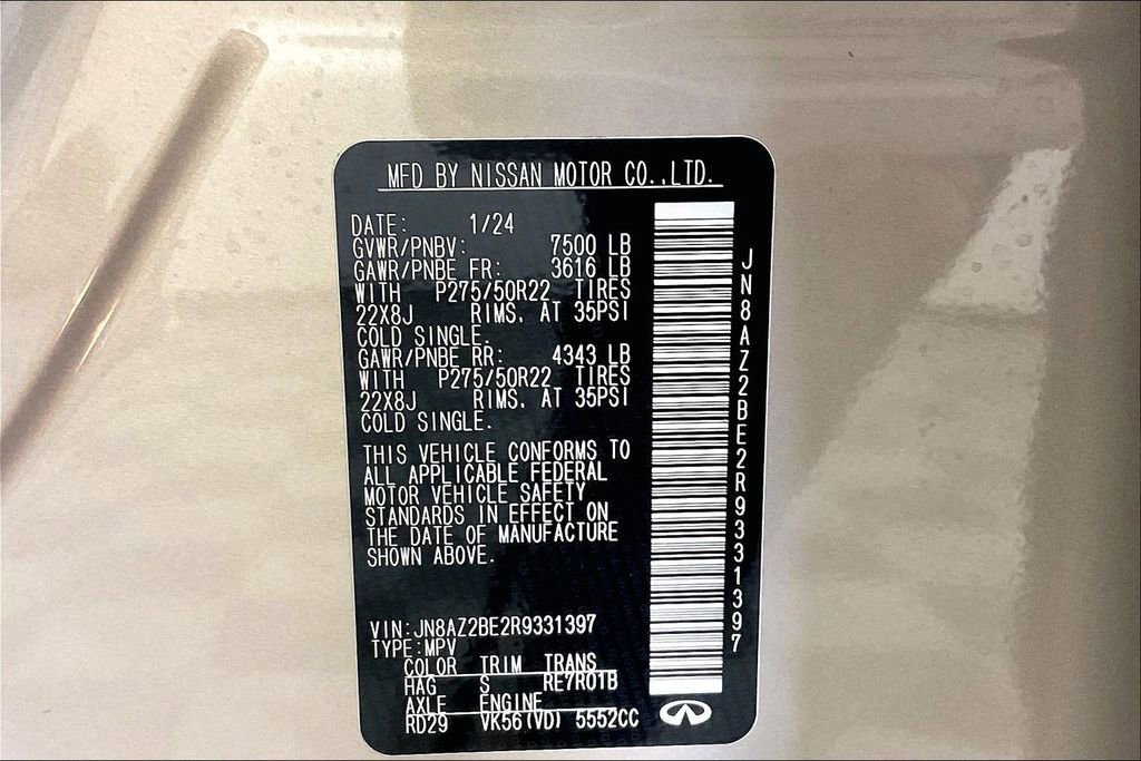 Used 2024 INFINITI QX80 Sensory AWD/4WD image 46